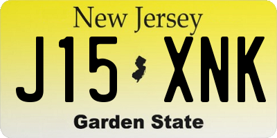 NJ license plate J15XNK