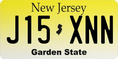 NJ license plate J15XNN