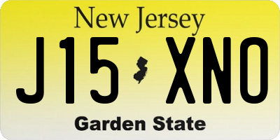 NJ license plate J15XNO