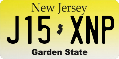 NJ license plate J15XNP