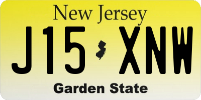 NJ license plate J15XNW