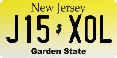 NJ license plate J15XOL