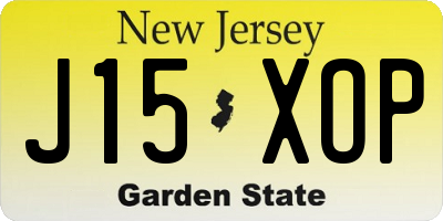 NJ license plate J15XOP
