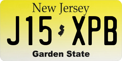 NJ license plate J15XPB