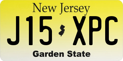 NJ license plate J15XPC