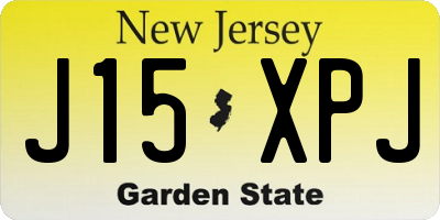 NJ license plate J15XPJ