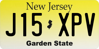 NJ license plate J15XPV