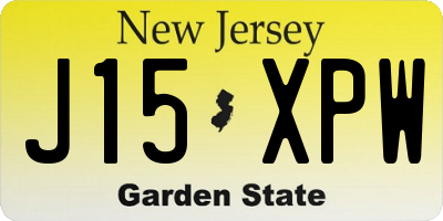 NJ license plate J15XPW