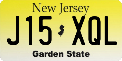NJ license plate J15XQL