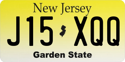 NJ license plate J15XQQ