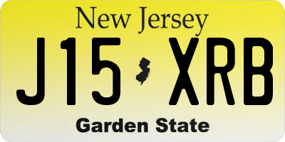 NJ license plate J15XRB