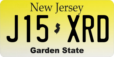 NJ license plate J15XRD