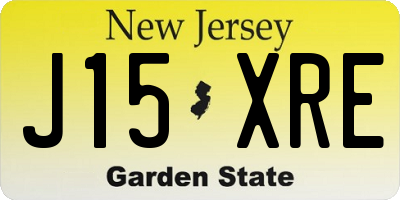 NJ license plate J15XRE