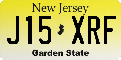 NJ license plate J15XRF