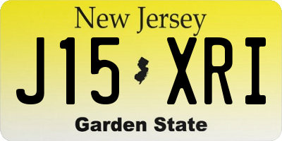 NJ license plate J15XRI