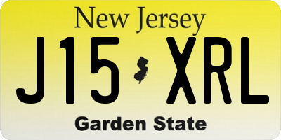 NJ license plate J15XRL