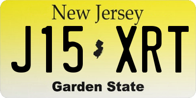 NJ license plate J15XRT