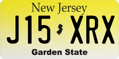 NJ license plate J15XRX