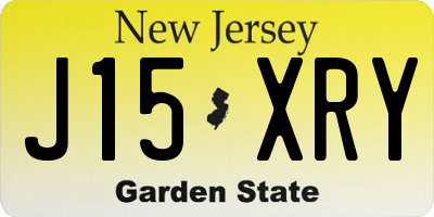NJ license plate J15XRY