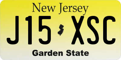 NJ license plate J15XSC