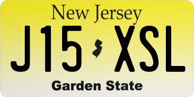 NJ license plate J15XSL