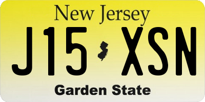 NJ license plate J15XSN