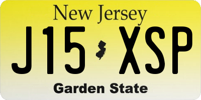NJ license plate J15XSP