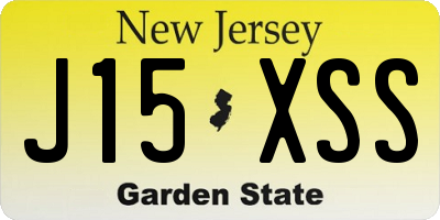 NJ license plate J15XSS