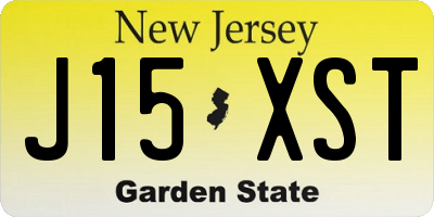 NJ license plate J15XST
