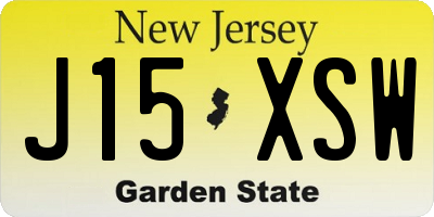 NJ license plate J15XSW