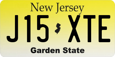 NJ license plate J15XTE