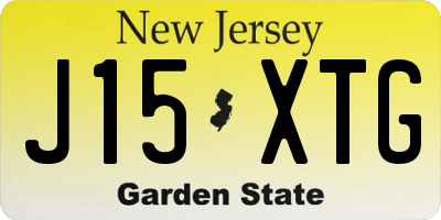 NJ license plate J15XTG