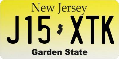 NJ license plate J15XTK