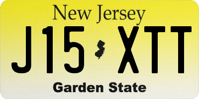 NJ license plate J15XTT