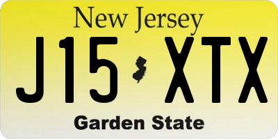 NJ license plate J15XTX