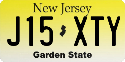 NJ license plate J15XTY
