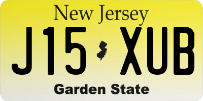 NJ license plate J15XUB