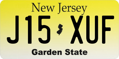NJ license plate J15XUF