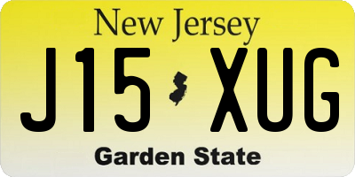 NJ license plate J15XUG
