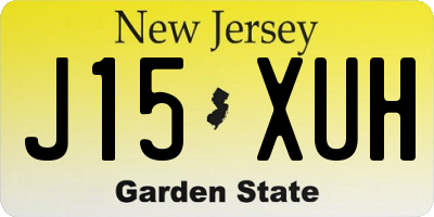 NJ license plate J15XUH