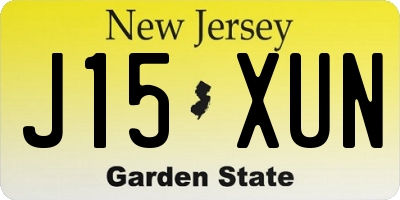 NJ license plate J15XUN