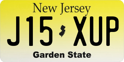 NJ license plate J15XUP