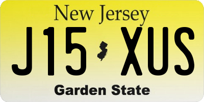 NJ license plate J15XUS