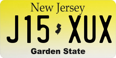 NJ license plate J15XUX