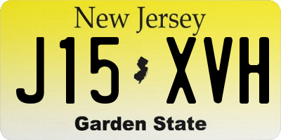 NJ license plate J15XVH
