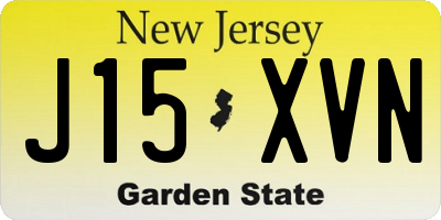NJ license plate J15XVN