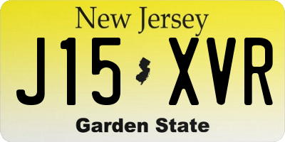 NJ license plate J15XVR