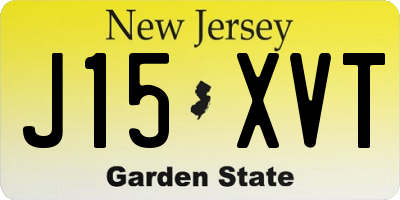 NJ license plate J15XVT