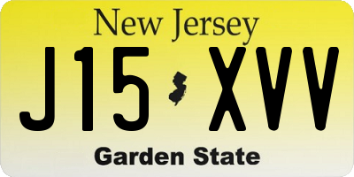 NJ license plate J15XVV