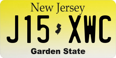 NJ license plate J15XWC
